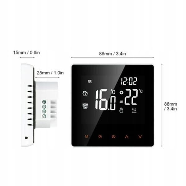 Termostat WiFi - ARHATREYA - LCD Touchscreen - Programmerbar - Paket med 8