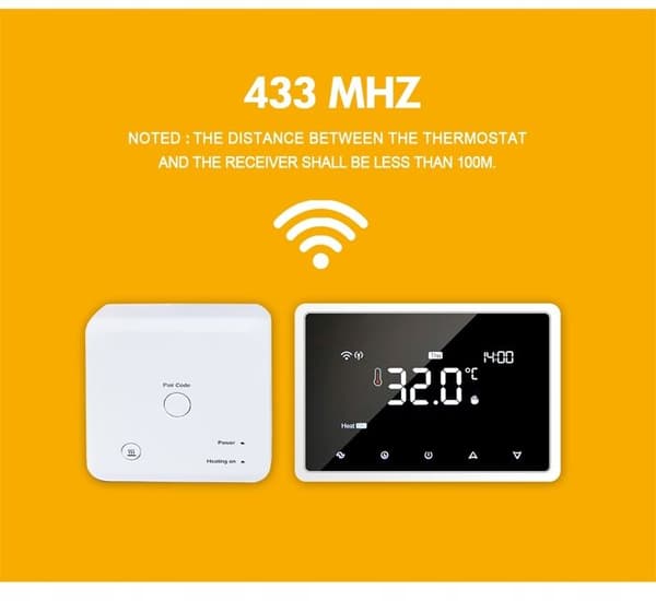 Thermostat WiFi Intelligent - ARHATREYA - Röstkontroll - Programmerbar - Svart