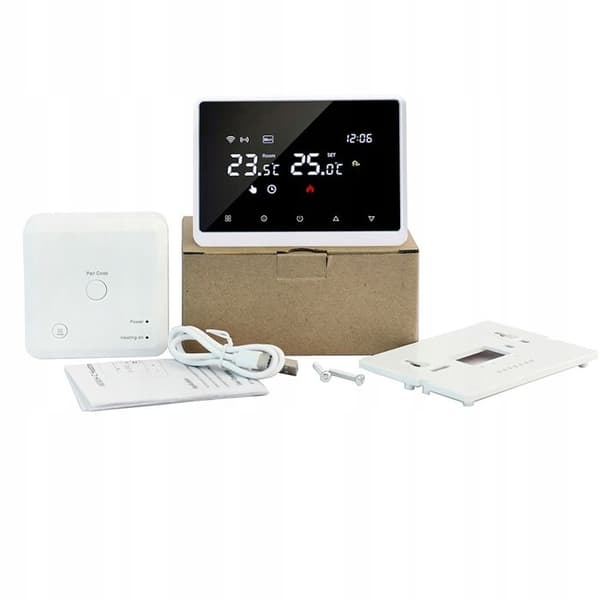 Termostat WiFi Intelligent - ARHATREYA - Röstkontroll - Veckoprogrammering - Vit