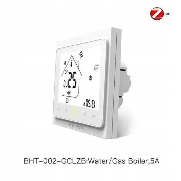Termostat - MOES - Zigbee Tuya - Vatten/Gas Vara - Programmerbar - Vit