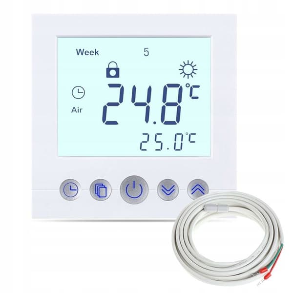 Programmerbar Termostat - ARHATREYA - C16.H3 - LCD-skärm - Blå Bakgrundsbelysning - Elektrisk Uppvärmning