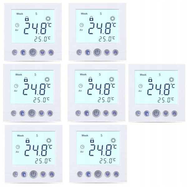 Termostat Programmerbar - ARHATREYA - LCD Vit - 16A - Elvärme