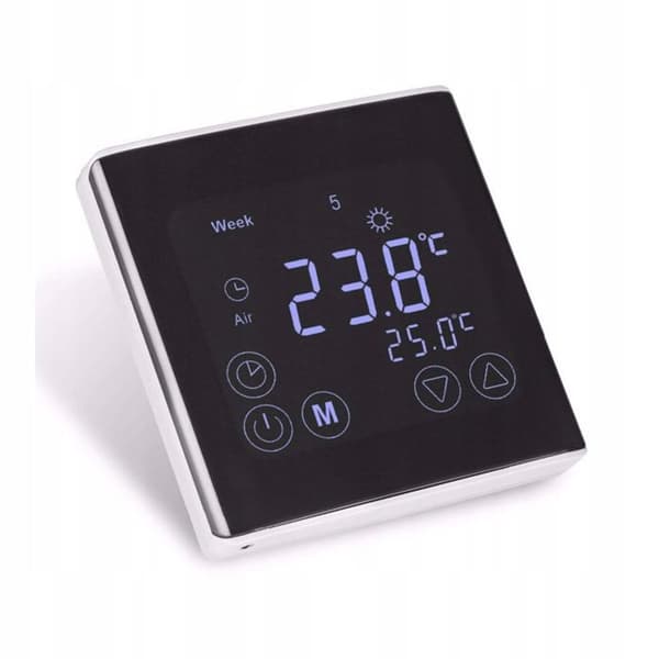 Golvvärme-termometer - ARHATREYA - LCD - Programmerbar - Vit