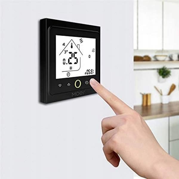 WiFi Intelligent Termostat - ARHATREYA - LCD Pekskärm - Elektrisk Uppvärmning - Kompatibel med Alexa/Google