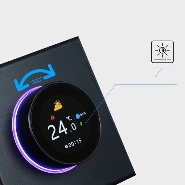 Termostat WiFi - ARHATREYA - 4,8 tum LCD-skärm - Programmerbar - Elektrisk golvvärme