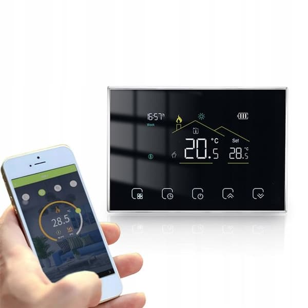 Trådlös termostat - ARHATREYA - Stort LCD-skärm - Programmerbar - WiFi