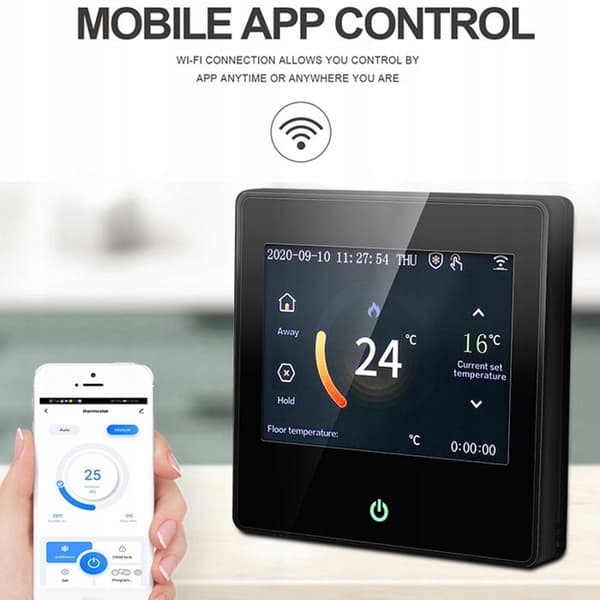 Wi-Fi Termostat Intelligent - ARHATREYA - 16A - Pekskärm - Röstkontroll
