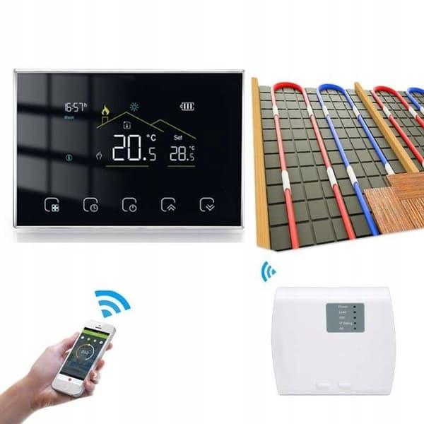 Termostat för eluppvärmning - ARHATREYA - LCD-skärm - Programmerbar - WiFi