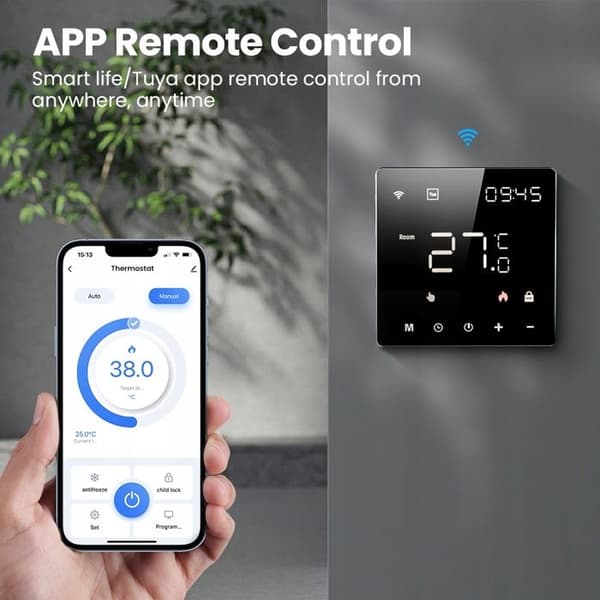 Termostat WiFi Intelligent - ARHATREYA - LED-skärm - Golvvärme - Alexa & Google Home