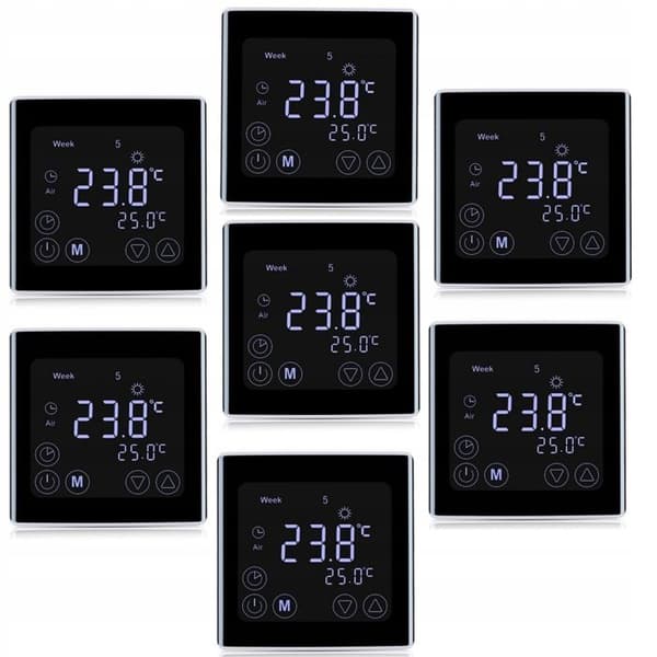 Golvvärmetermostat - ARHATREYA - 16A - LCD-skärm - Programmerbar - Svart