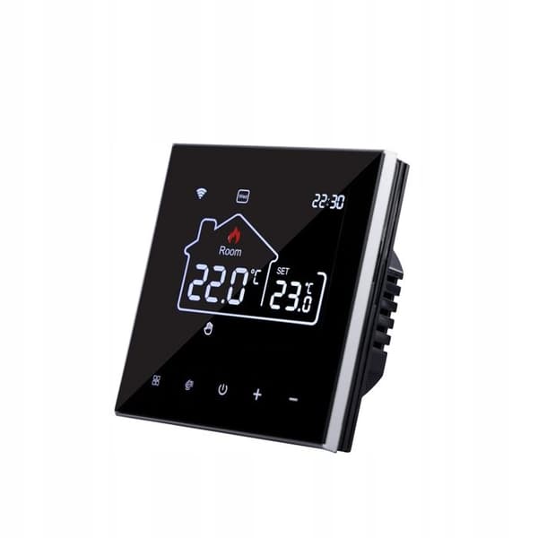 Termostat WiFi LCD - ARHATREYA - Golvvärme - Röststyrning - Programmerbar - Svart