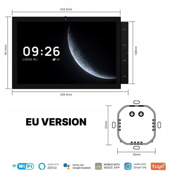 Termostatkontrollpanel - MOES - Tuya - 10,1 tum skärm - ZigBee - Inbyggd intercom