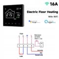 Miniatyrbild 3 av 6: Termostat för elektrisk golvvärme - ARHATREYA - WiFi - Pekskärm - Programmerbar - Svart