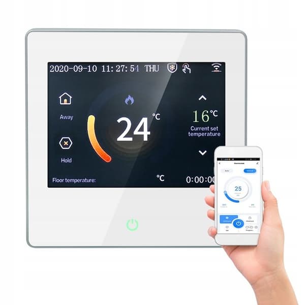 Intelligent Wi-Fi Termostat - ARHATREYA - 16A - LED Pekskärm - Röstkontroll - Vit