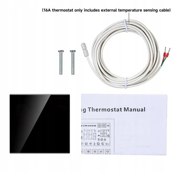 Termostat Wi-Fi - ARHATREYA - Elektrisk Värme - Kompatibel med Alexa & Google Home - Svart