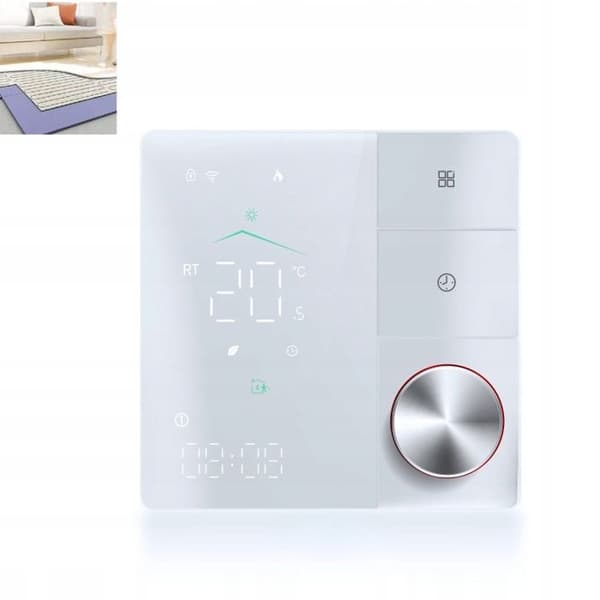 Intelligent WiFi-termometer - ARHATREYA - LCD - Elektrisk Värme 16A - Vit