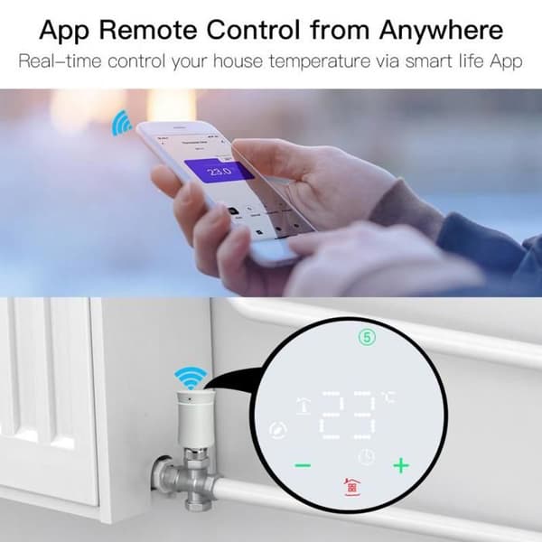 Intelligent Termostat - Moes - Tuya Zigbee 3.0 - Röststyrning - LED-skärm - Svart