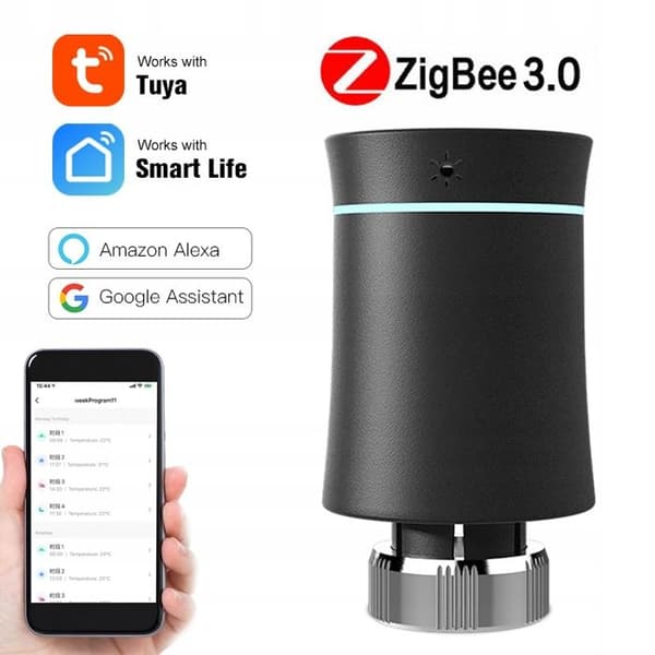 Intelligent Termostat - Moes - Tuya Zigbee 3.0 - Röststyrning - LED-skärm - Svart