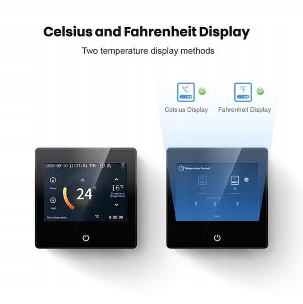 Termostat Wi-Fi Intelligent - ARHATREYA - LED Pekskärm - Röstkontroll - Programmerbar