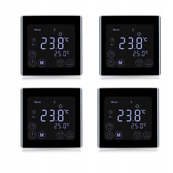 Golvvärmetermostat - ARHATREYA - LCD 16A - Pekskärm - Programmerbar - Vit