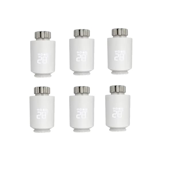 Smart termostatventil, röststyrning, programmerbara inställningar,TRV06-6PCS
