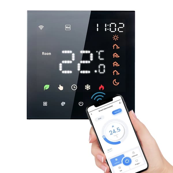 Smart termostat, programmerbar LCD-skærm, fjernbetjening, touchscreen-interface,Wate-Wifi Tuya