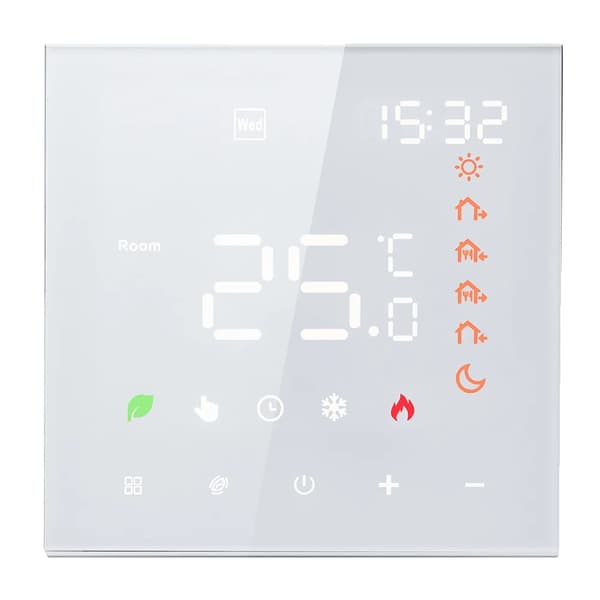 Smart termostat, programmerbar LCD-skärm, fjärrkontroll, pekskärmsgränssnitt,Elektrisk Värme-W