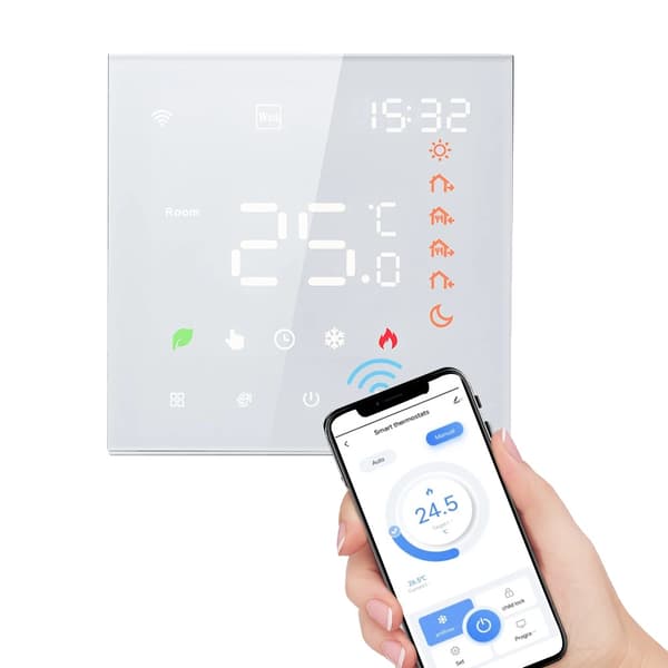 Smart termostat, programmerbar LCD-skärm, fjärrkontroll, pekskärmsgränssnitt,Vatten-Wifi Tuya-W