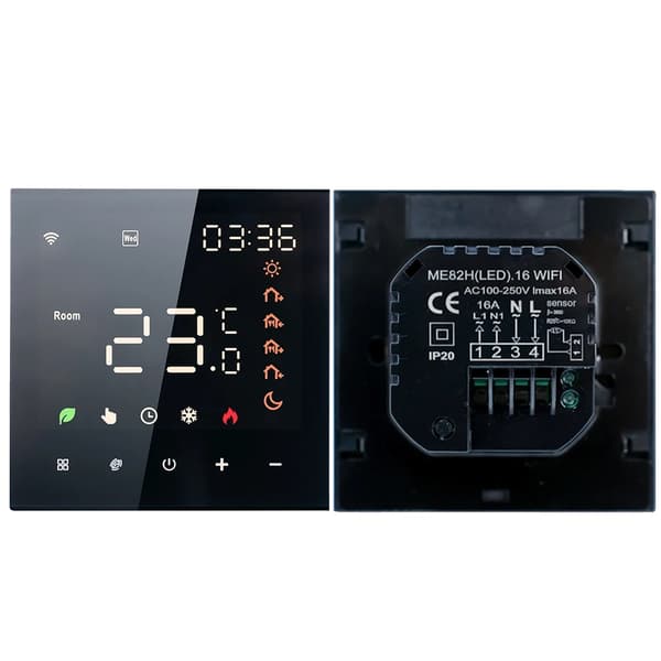 Smart termostat, programmerbar LCD-skärm, fjärrkontroll, pekskärmsgränssnitt,Elektrisk-Wifi Tuya-B
