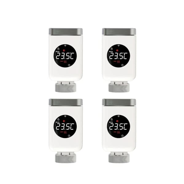 Smart ZigBee-radiatoraktuator, fjärrappkontroll, röstkommandointegration,4 PCS ZigBee