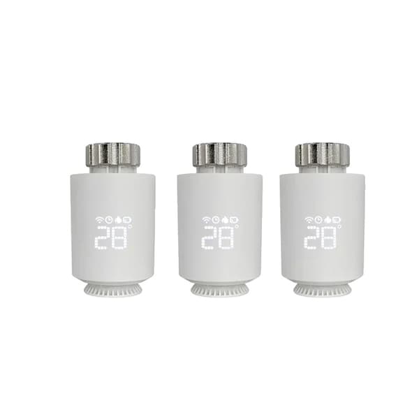 Tuya ZigBee Radiatoraktuator Termostat, Röststyrning Aktiverad, Programmerbar Schema,3PCS Vit