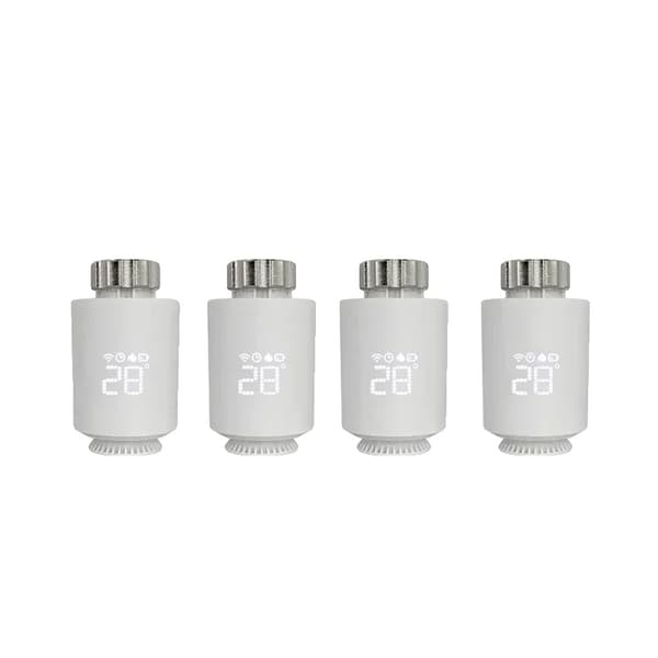 Tuya ZigBee Lämmitinaktivaattori Termostaatti, Ääniohjaus, Ohjelmoitava Aikataulu,4PCS Valkoinen
