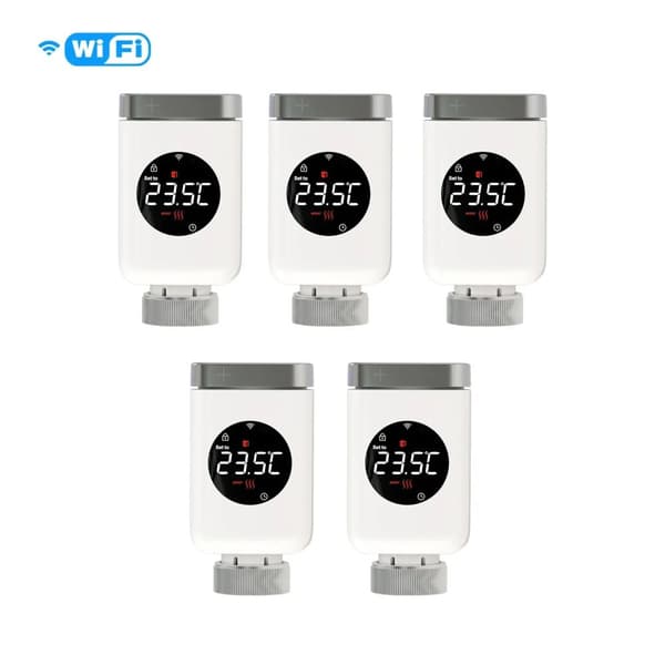 Smart ZigBee-radiatoraktuator, fjärrappkontroll, röstkommandointegration,5 ST WIFI
