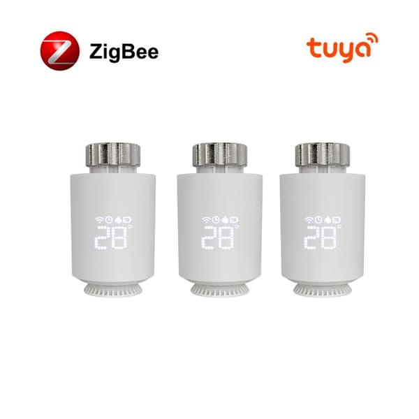 Smart Radiator Aktuator Termostat, Alexa & Google Home Kompatibilitet, 5-60℃ Temperaturinterval,3PCS Hvid