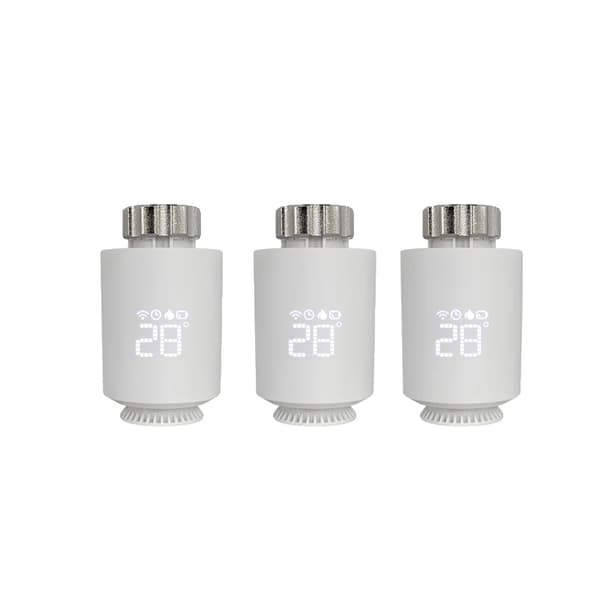 Smart Radiator Aktuator Termostat, Alexa & Google Home Kompatibilitet, 5-60℃ Temperaturinterval,3PCS Hvid