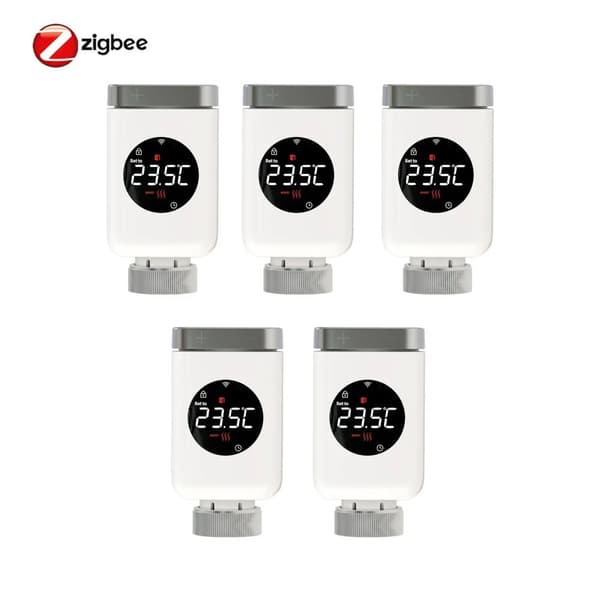 Smart ZigBee Radiator Aktuator, Fjernbetjening App Kontrol, Stemme Kommando Integration,5 PCS ZigBee