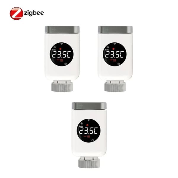 Smart ZigBee-radiatoraktuator, fjärrappkontroll, röstkommandointegration,3 PCS ZigBee