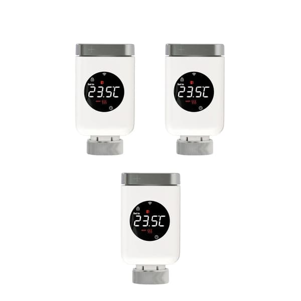 Smart ZigBee-radiatoraktuator, fjärrappkontroll, röstkommandointegration,3 PCS ZigBee