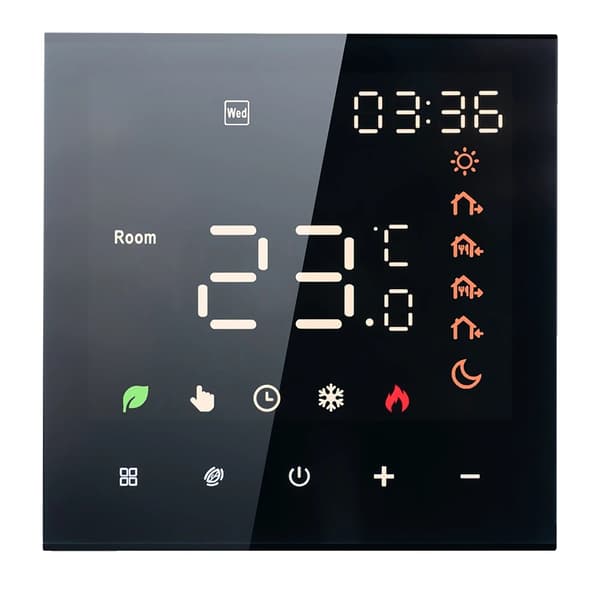 Smart termostat, pekskärm LCD, röststyrning,tejp3