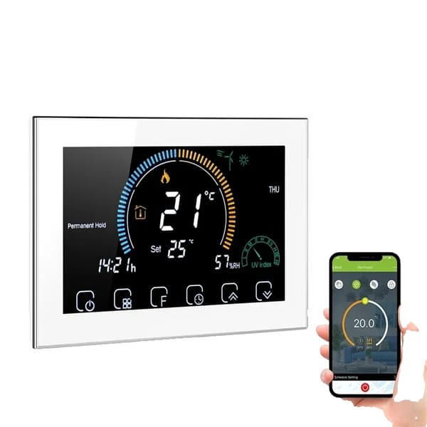 Tuya WiFi Smart Termostat, Appstyrd, 5-99°C Visningsområde,Wifi-Vit
