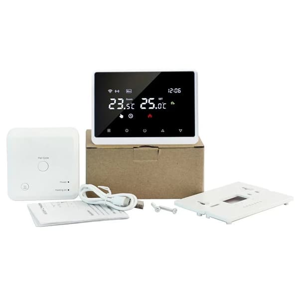 Smart termostat, stemmestyring, ugentlig programmerbar, hukommelsesfunktion,Vandgas kedel