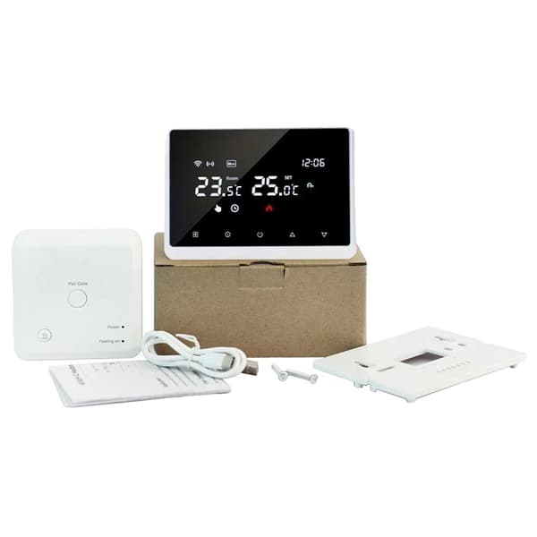 Smart termostat, stemmestyring, ugentlig programmerbar, hukommelsesfunktion,Vandgas kedel