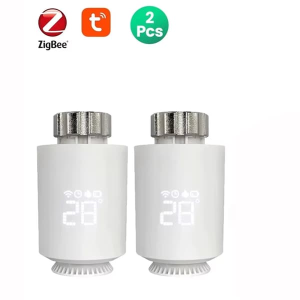 Tuya ZigBee Lämpöpatterin Ohjain, Älykäs Ääniohjaus, Ohjelmoitava Lämpötila,2Pcs Ei Gateway