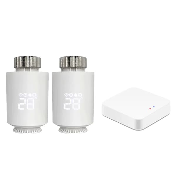 Tuya ZigBee Lämpöpatterin Ohjain, Älykäs Ääniohjaus, Ohjelmoitava Lämpötila,2Kpl ( kanssa 1 Gateway)