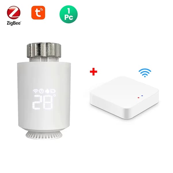 Tuya ZigBee Lämpöpatterin Ohjain, Älykäs Ääniohjaus, Ohjelmoitava Lämpötila,1Kpl ( 1 Portin kanssa)
