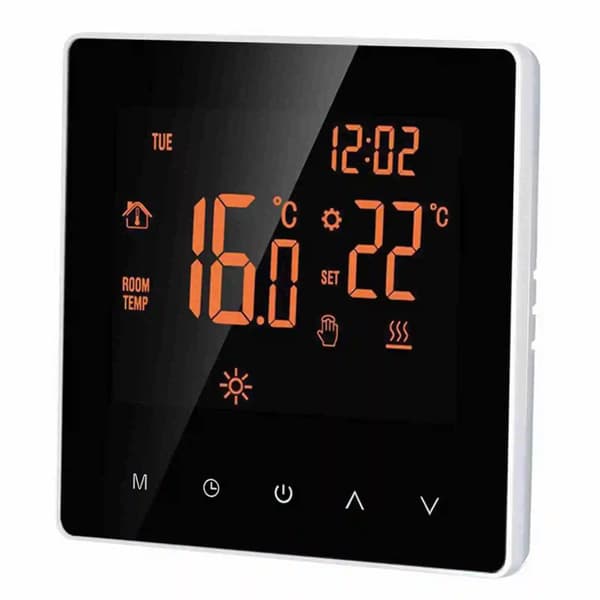Smart termostat, pekskärmskontroll, programmerbara inställningar,01 Elektrisk uppvärmning