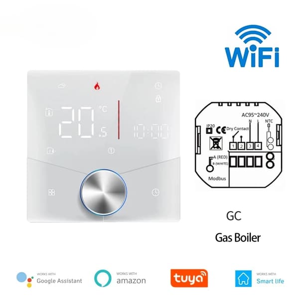 Smart termostat, temperatur nøjagtighed ±1°C, 5-35°C indstillingsområde, energiforbrug 1,5W,GC-WIFI-hvid