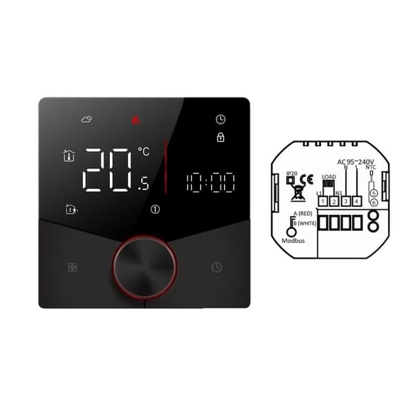Smart Termostat, Temperaturnoggrannhet ±1°C, Inställningsområde för temperatur 5-35°C, Energiförbrukning 1,5W,GB-WIFI-Svart