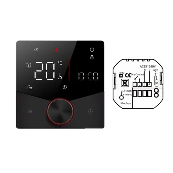Smart Termostat, Temperaturnoggrannhet ±1°C, Inställningsområde för temperatur 5-35°C, Energiförbrukning 1,5W,GC-WIFI-svart