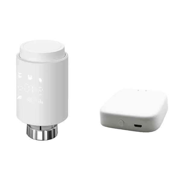 ZigBee Smart Radiator Aktuator, Programmerbar Tidsplan, Fjernbetjening & Styring med Stemme,1 stk TV02-Hub
